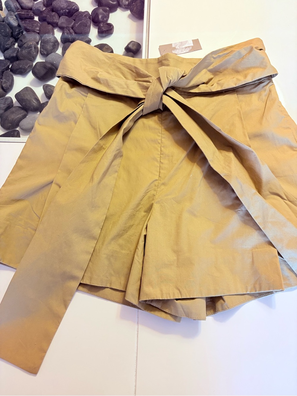 NWT- JCrew High-Waist Tie-Belt Shorts in Camel